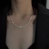 Sparkling Sand Flash Necklace Gypsy River Cauliflower Collarbone Neck Chain Plain Chain Stacked Wear Flash For Girlfriend