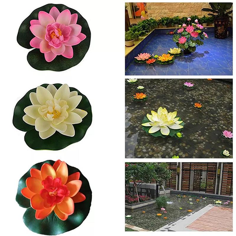 10cm/17cm Lotus Artificial Plantă Falsă Decor Iaz Nufăr Artificial Spumă Plutitoare Lotus Acasă Grădină Acvariu Floare Falsă