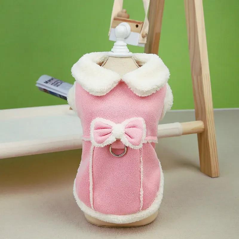 

Winter Dog Outfits Garment Puppy Small Dog Costume Coat Jacket Yorkies Pomeranian Poodle Schnauzer Bichon Frise Pet Clothing XS（old） рожевий