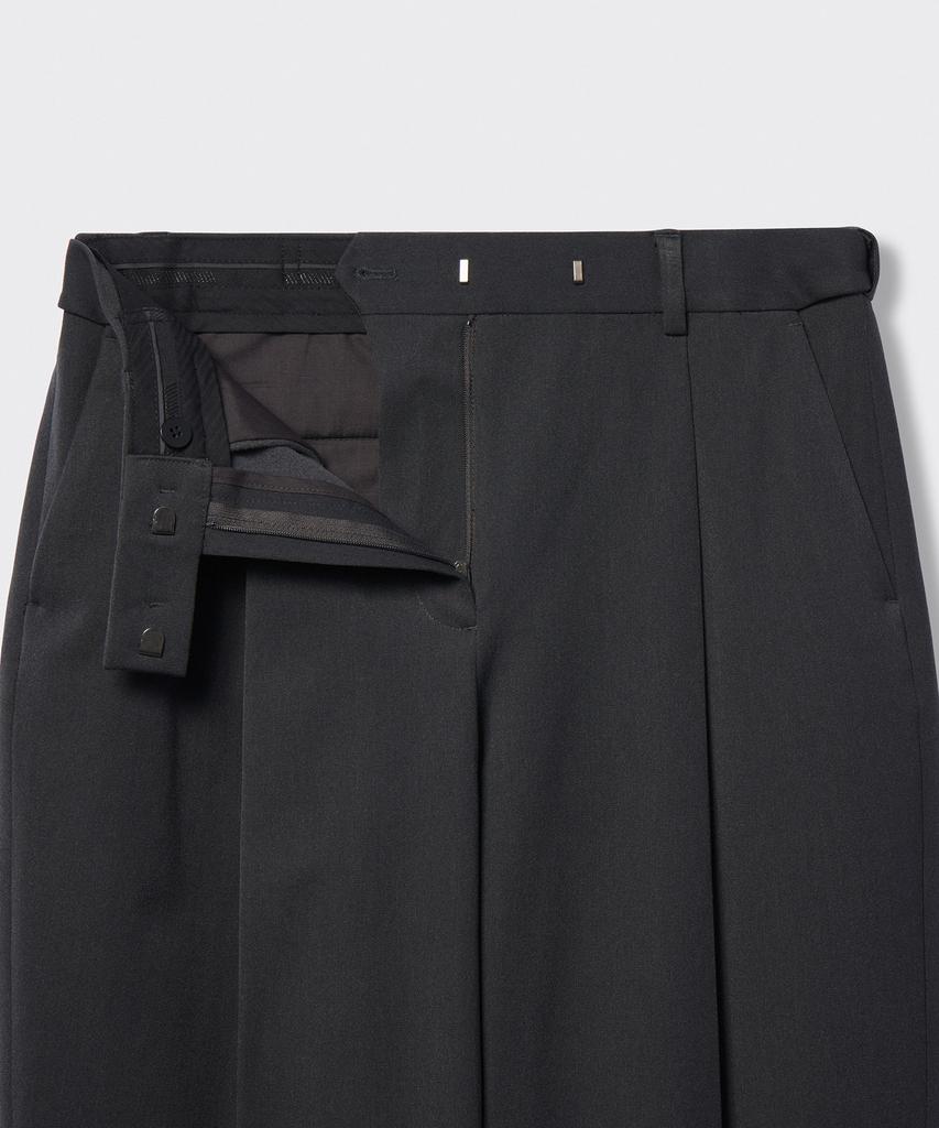 MUSINSA STANDARD WOMAN Women'S Heavyweight Brushed Deep Tuck Wide Slacks [Gray]