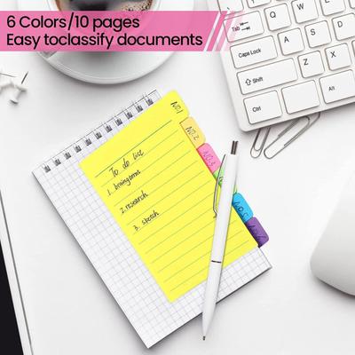 Liniertes Notizbuch Buntes Haftnotiz-Set Kompaktes Register-Notizbuch Memo-Block