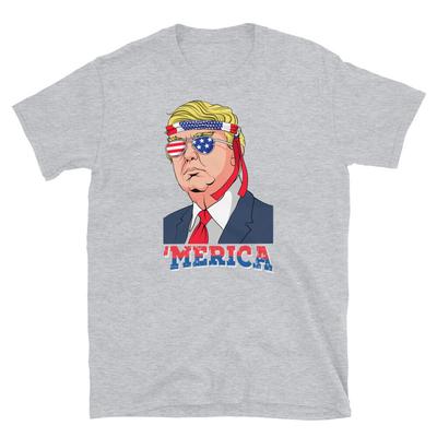 """Merica Donald Trump Čtvrtý červenec Amerika Dárek Unisex tričko s krátkým rukávem"""