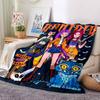 1ks Huntrix, K-pop deka Měkká přehoz pro všechna roční období s živým designem, Ideální pro domov, cestování a dárky, Vhodný na zdřímnutí a kempování
