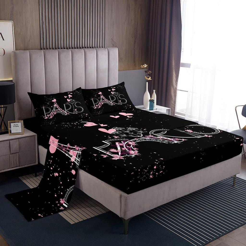 Color tie-dye swirl pattern bed hat four-piece bedding set bedroom dormitory bedding decoration