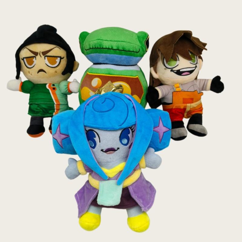 4-in-1 Game Character Plush Doll Cartoon Animal Human Figure Stuffed Toy Bedroom Table Decor for Gifts.