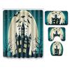 Halloween Shower Curtain Floor Mat Combination Four-Piece Set Bathroom Toilet Carpet Shower Room Mat Foot Mat