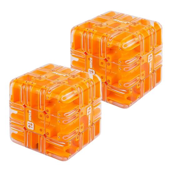 1/2Pcs Educational 3D Puzzle Maze Cube Toddlers Brain Teaser Rolling Ball Maze Cube Kids Logical Thinking Development Handheld Bead Maze Toy