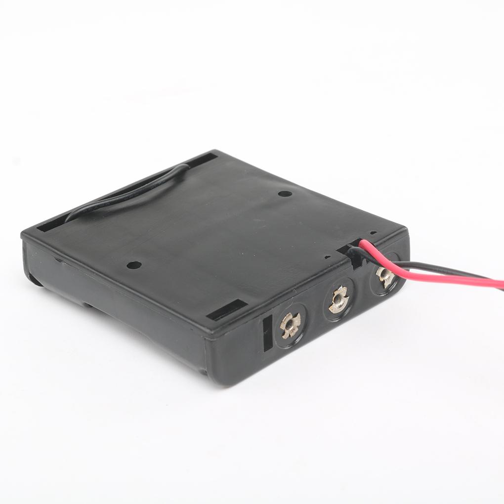 Plastic Battery Storage Case Box Holder Cells for 4x AAA Battery With Wire Leads Cable Line