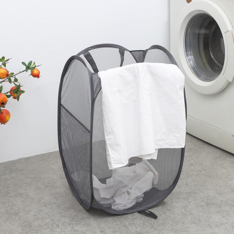 

Large Foldable Mesh Laundry Hamper - Portable Clothes Storage Basket