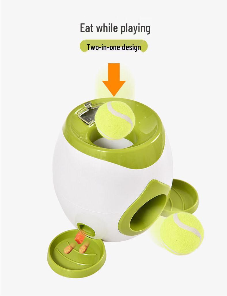 Automatic Tennis Ball Treat Dispenser Dog Toy - Interactive Indoor Boredom Relief