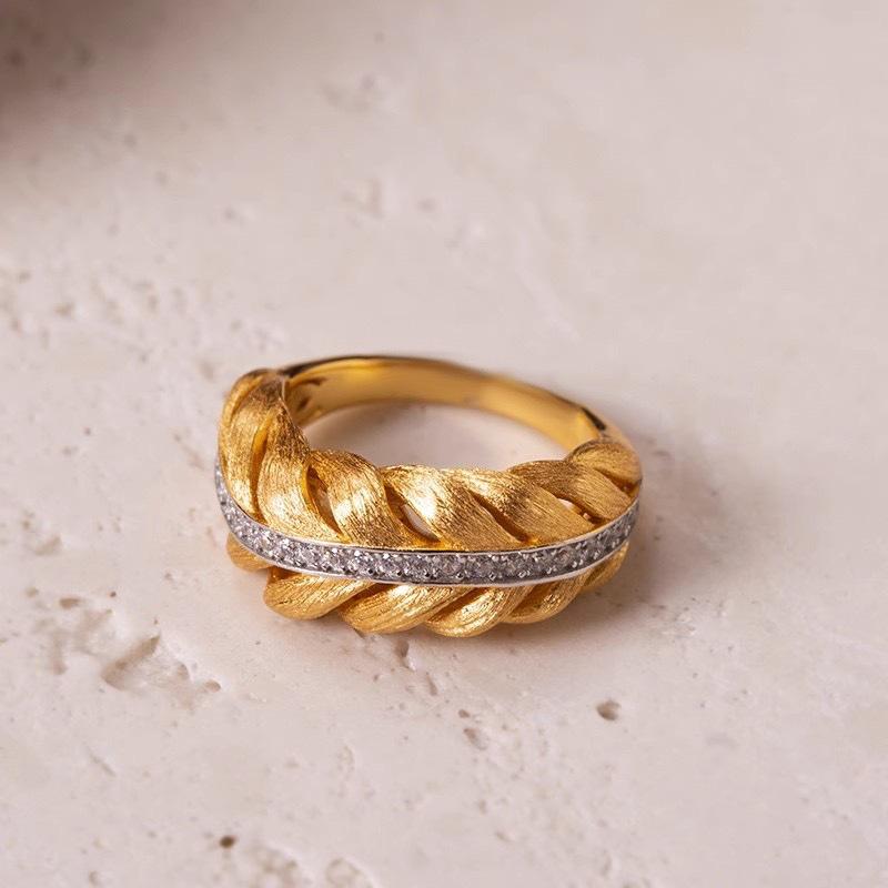 Classic Copper Alloy Zircon Ring Ladies Jewelry Wedding Promise Party Gift
