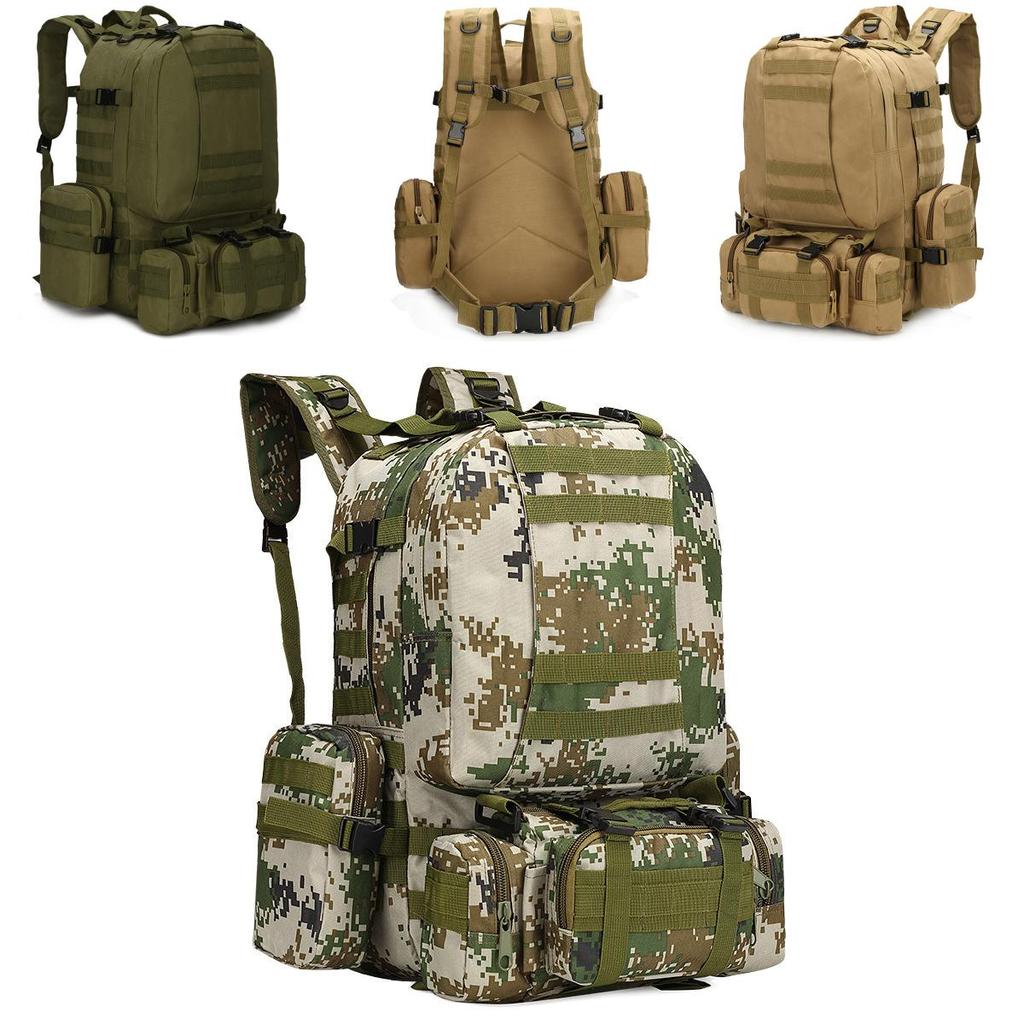 Large Capacity 65l Outdoor Military Tactical Sportbag With Multipockets And Breathable Padding Shoulder Straps