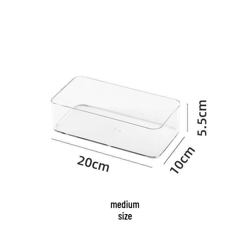 Japanese Transparent Plastic Desktop Organizer with Compartments - Ideal for Kitchen Utensils, Stationery, and Small Items Storage.