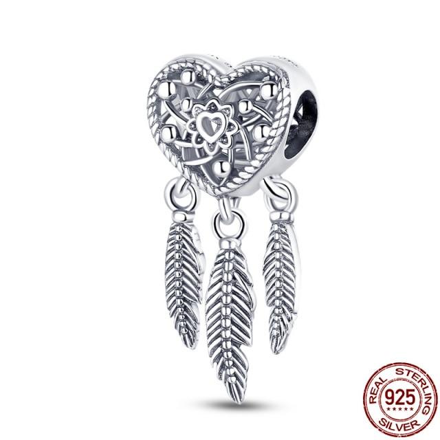 925 Silver Dream Catcher Series Charms Fit 925 Original Bracelets