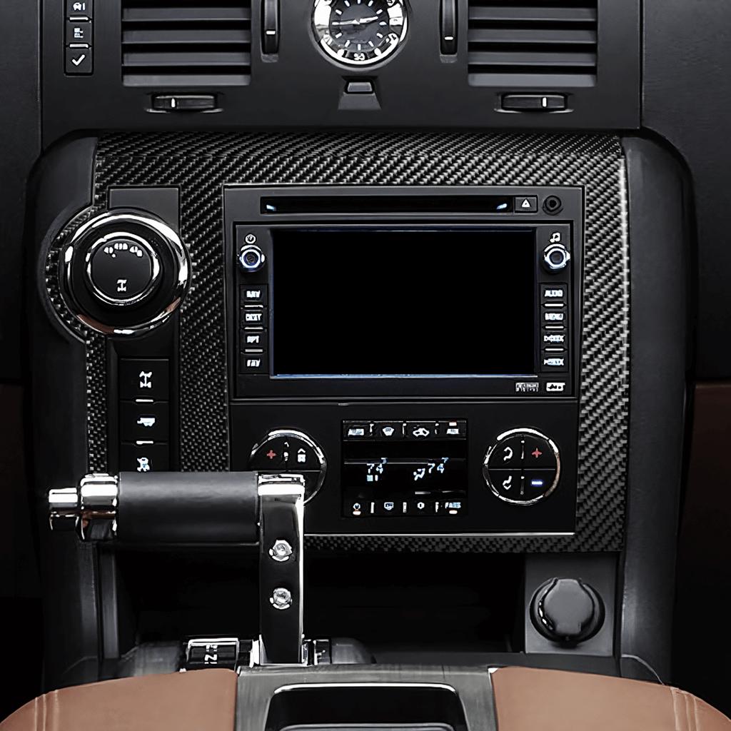 For Hummer H2 2008 2009 Carbon Fiber Central Control Radio CD AC Navigation Screen Frame Panel Cover Car Accessories Sticker