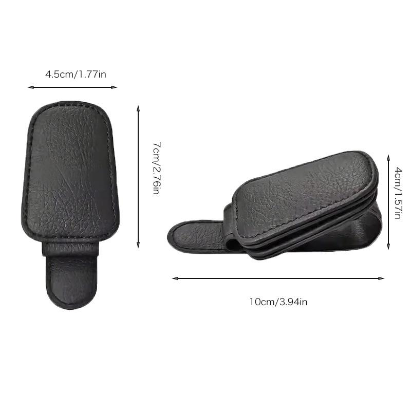 Car Sun Visor Clip Glasses Bracket Holder Pu Leather Glasses Cards Case Auto Sunglasses Visor Glasses Holder Sunglasses Support