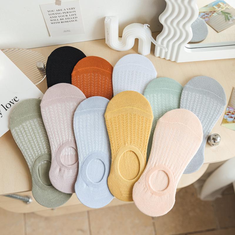 Invisible Breathable Ankle Socks Womens Thin Low Cut No Show Anti Slip Non Drop Air Cool Mesh Summer Casual Footwear Socks