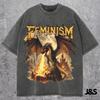 Feminism Dragon Fantasy Vintage Graphic Shirt, Retro Dragon Shirt, Feminism Shirt, Funny Gifts, Dark Art Grunge Castle Dragon Gothic Shirt