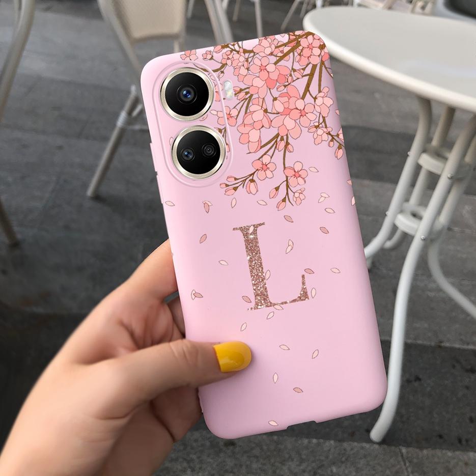 For Huawei Nova 10 SE Case BNE-LX1 BNE-LX3 Cute Initial Letters Cover Soft Silicone Phone Case For Huawei Nova 10 SE 10SE Bumper
