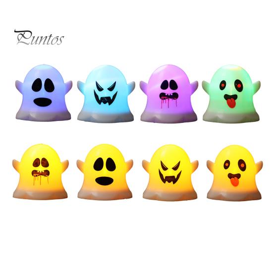 Decorative Ghost for Shelf 6 Pcs Light, LED Color Changing Warm Flameless Battery-Operated Safe Halloween Accent Light Mini Spirit Night Lamps, Spooky