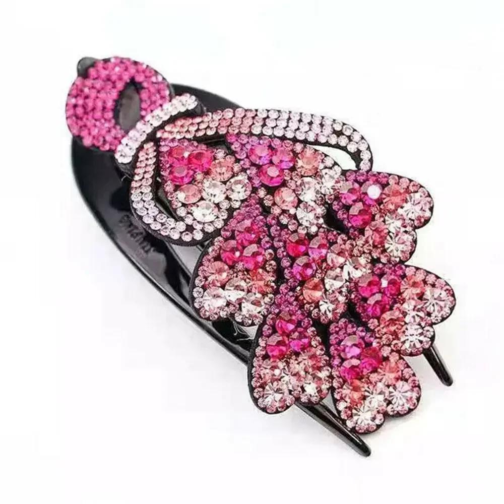 Women Large Hair Claw Rectangle Hair Clips Hairpin Flowers Hair Accessories