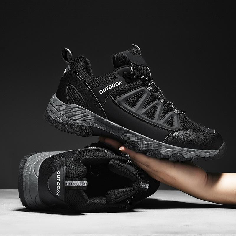 

2024 men s shoes mesh outdoor hiking shoes sports leisure spring and autumn dad travel breathable hiking casual shoes 39