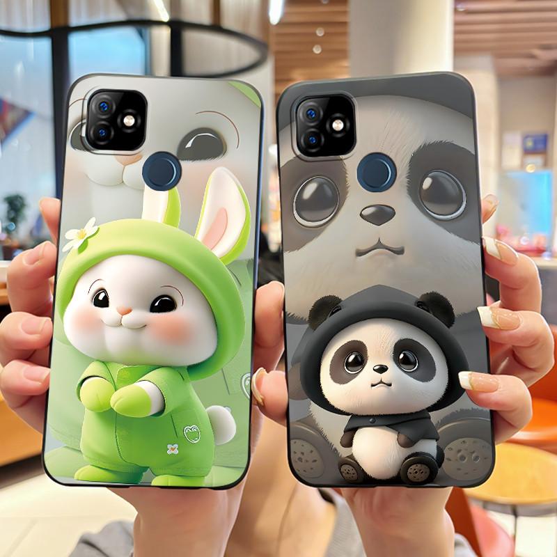 Bumper Soft Silicone Jelly Black Case For Itel P36 Play/Vision 1 Bright Aesthetic Sunset Starry Sky Painted Shockproof Cover