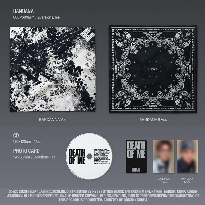 [PRE ORDER] EVAN – DEATH OF ME (BANDANA A Ver. / BANDANA B Ver.)