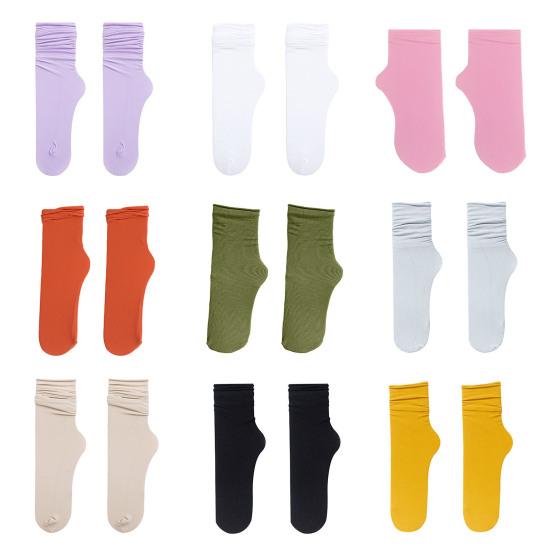 Socks High Elasticity Moisture Wicking Comfortable Pure Color Summer Mid Tube Socks for Adult