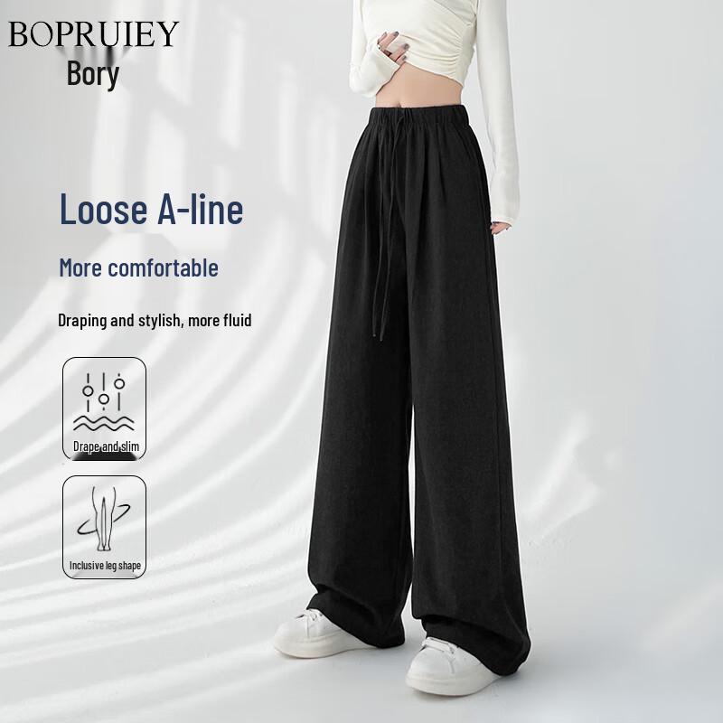 Women s 2025 High-Waist Wide-Leg Imitation Denim Pants M (approx. 105-121 lbs)