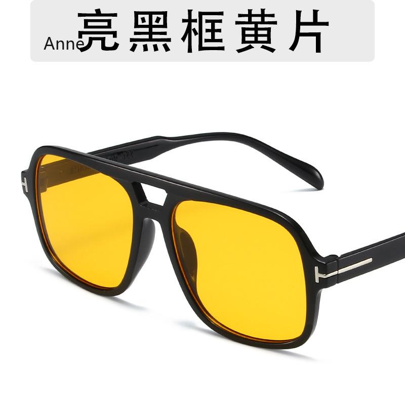 Retro Tortoiseshell Pilot Sunglasses Women  Designer  Oversized Shades Eyewear Driving Double Bridge Men T Sun Glasses