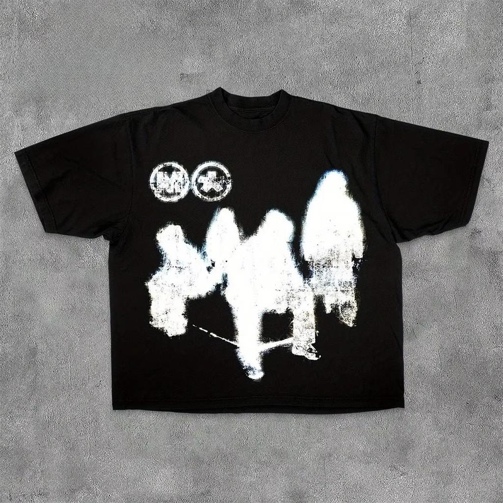 Pure Cotton Mens Y2k Clothing Hiphop Rock Band Punk Goth Fashion Casual Printed Tshirt Vintage Aesthetic Harajuku Streetwear