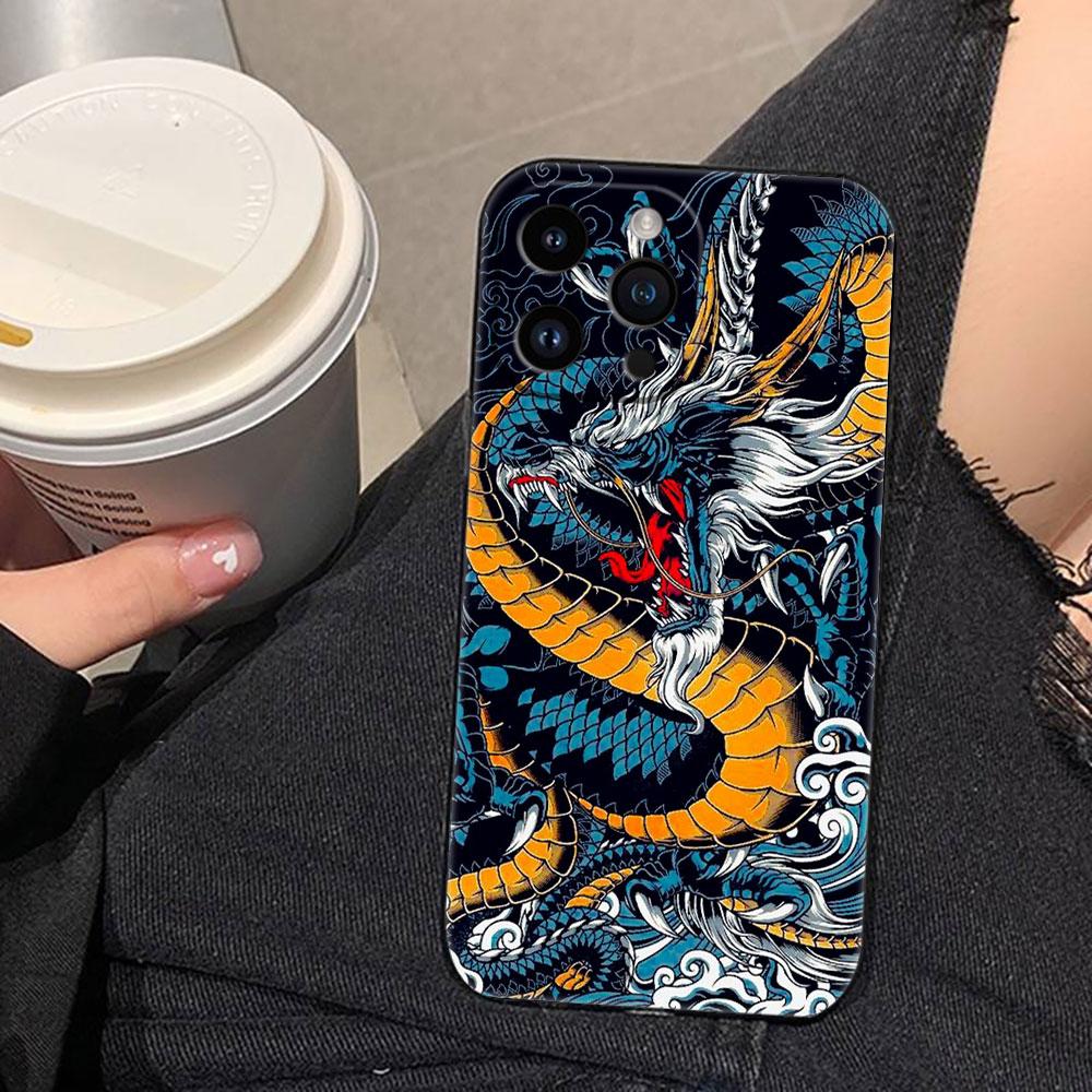 

Mythical Dragon Tiger Cover Phone Case For iphone Apple 17 AIR 16E 16 15 14 13 12 11 Pro XR Max 8 7 Plus TPU Case Funda Shell IPHONE14PLUS