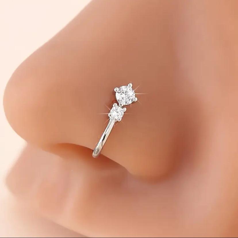 European and American Fashion Zirconia Nose Ring with U-shaped Clip for Women