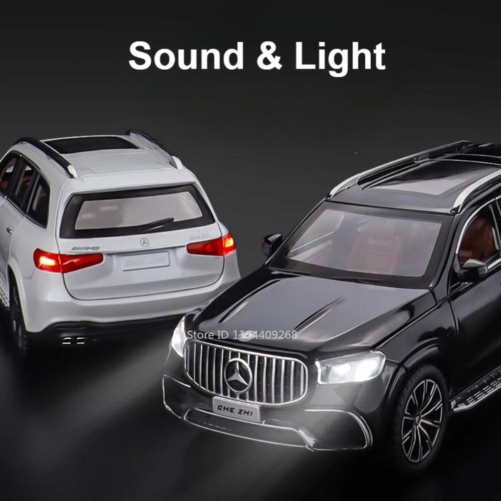 1:24 GLS63 G63 Alloy Model Car SUV Toy Diecast Metal Music Light Off-road Vehicle Models Ornaments For Children Kids Gifts
