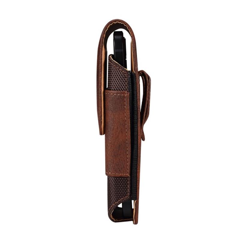 Bolsa de Cintura Masculina de Couro Universal Case com Clipe de Cinto para Celular Para IPhone 15 14 13 12 Pro Max Samsung Galaxy S22 S23 Xiaomi Huawei
