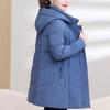 Middle Age Women's Puffer Jackets Winter Vintage Parkas Hooded Plus Size Elegant Thick Warm Down Coats Woman Outerwears