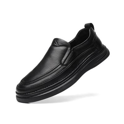 Men's Casual Leather Shoes Summer Non-slip Soft Sole Soft Surface Dad Shoes One Pedal Leather Shoes Wear Doudou Shoes Autumn