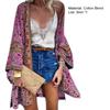 Long Sleeve Sun Protection Women Cardigan Quick Drying Summer Open Front Bohemian Floral Printed Shirt for Beach