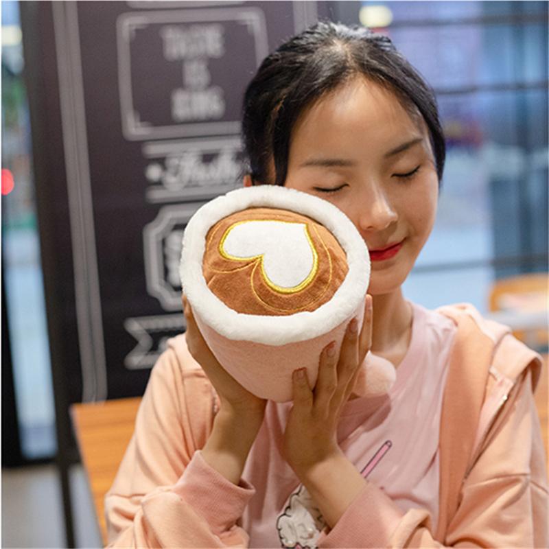 New 20/30Cm Cartoon Bubble Tea Cup Latte Shaped Pillow Plush Toys Real Life Coffee Stuffed Soft Back Cushion Babyfunny Gifts