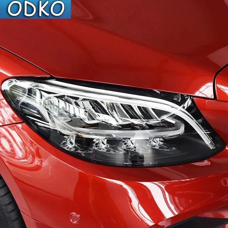 Car Headlight Tint Black Protective Film Protection Transparent TPU Sticker For Mercedes Benz C Class W204 W205 2011-On C63 AMG