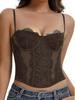 Spicy Girl Eyelash Lace Trim Slim Fishbone Corset Camisole