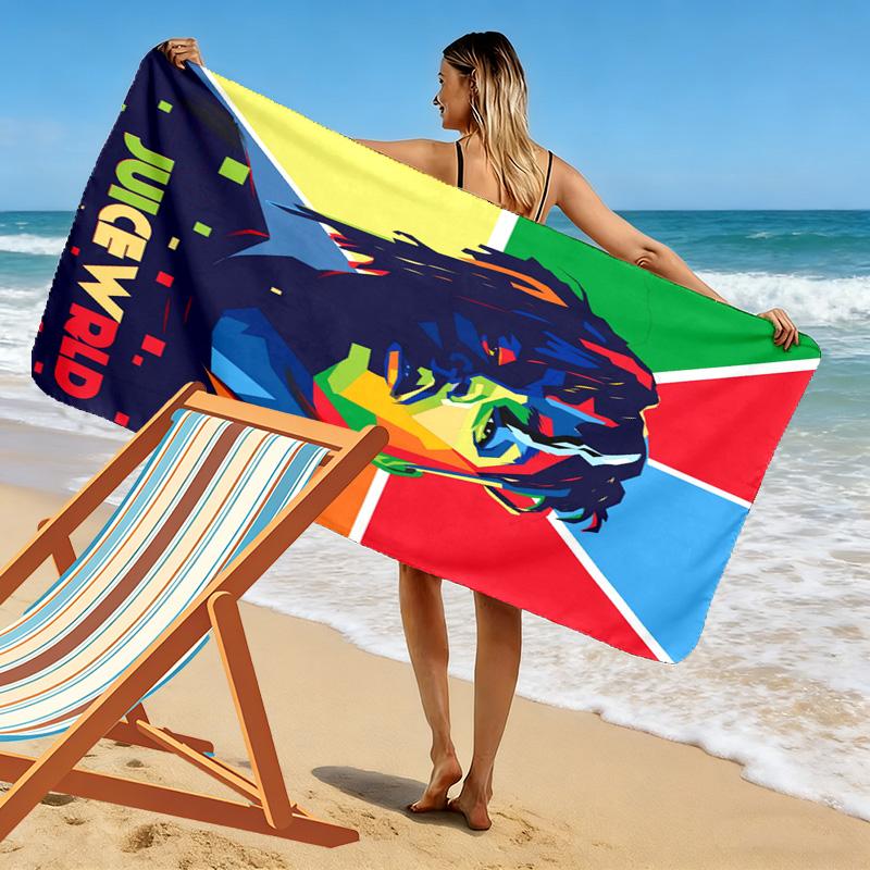 Juice Wrld's Cosmic Legacy beach towel Outdoor camping Beach towel for vacation photos Outdoor pool towel swim Absorbent bath towel printing beach