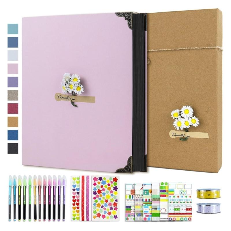 DIY Sada Fotoalba Scrapbook s Tužkou Páskou a Samolepkami Kraftový Papír Pamětní Kniha Potřeby pro Scrapbooking Valentýnský Dárek
