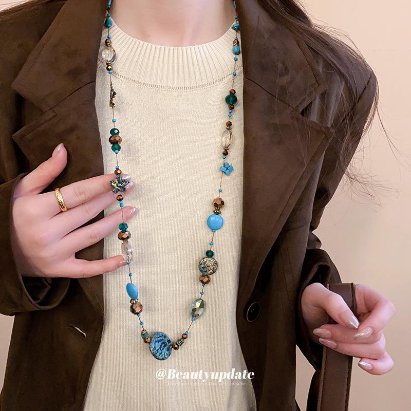 Women's Ethnic Layered Beaded Necklace, Niche Design, High-End Fashion Jewelry