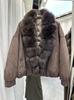 Winter new removable natural real fox fur collar down jacket women's fashion versatile thickened warm jacket