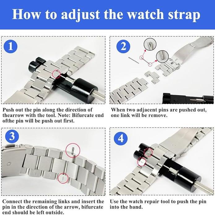 Mini-Stahl-Uhrenarmband-Einstellwerkzeug - Kompakter Uhrenöffner & Zubehör
