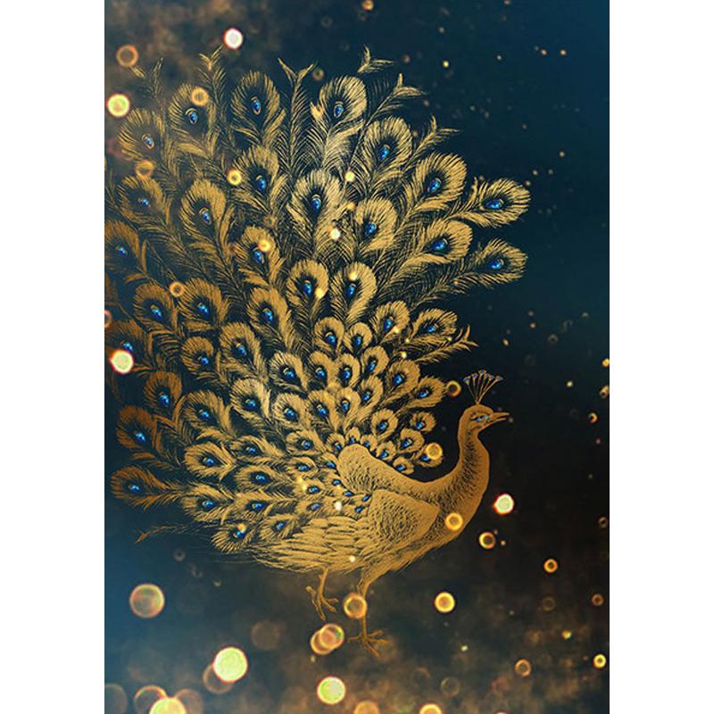 

Скандинавский золотой павлиний лист, настенная живопись на холсте, свет, роскошный водонепроницаемый плакат с принтом, настенная картина для украшения гостиной 20x40cm No frame песчаных коричневого