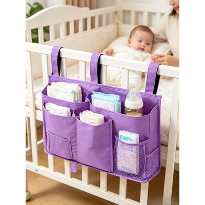 1pcsWear Resistant Oxford Storage Bag Baby Crib Diaper Holder Hanging Organizer For Bunk Bed
