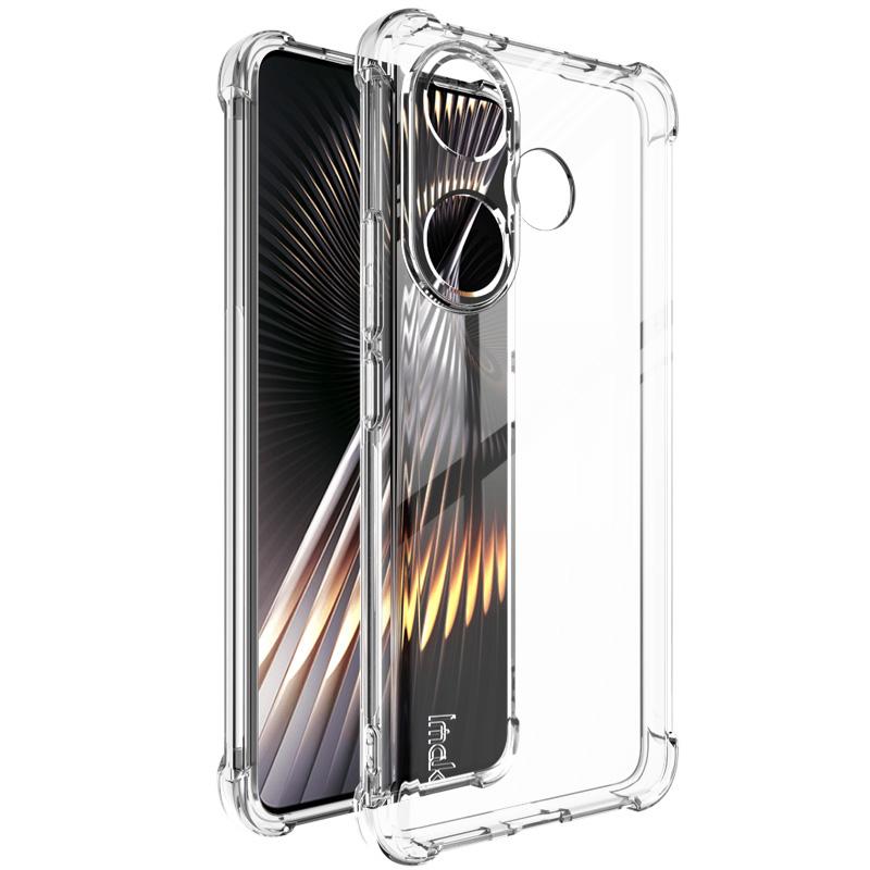 IMAK Pour Xiaomi Redmi Turbo 3 5G/Poco F6 5G Coque TPU Transparente Anti-Chute Protection Airbag Coque de Téléphone